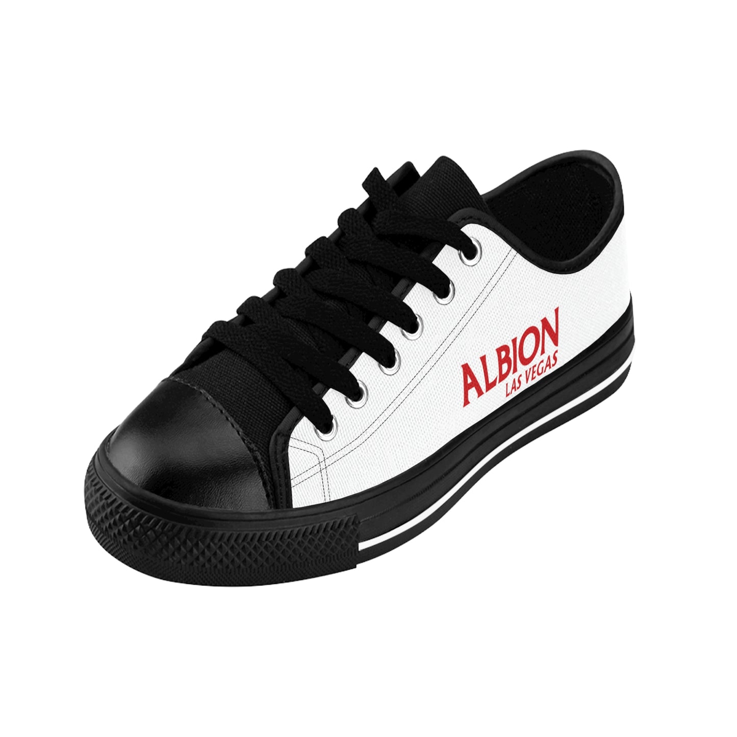 Albion LV Logo- Women's Sneakers- White and Black (ALB-LV-42-210W)