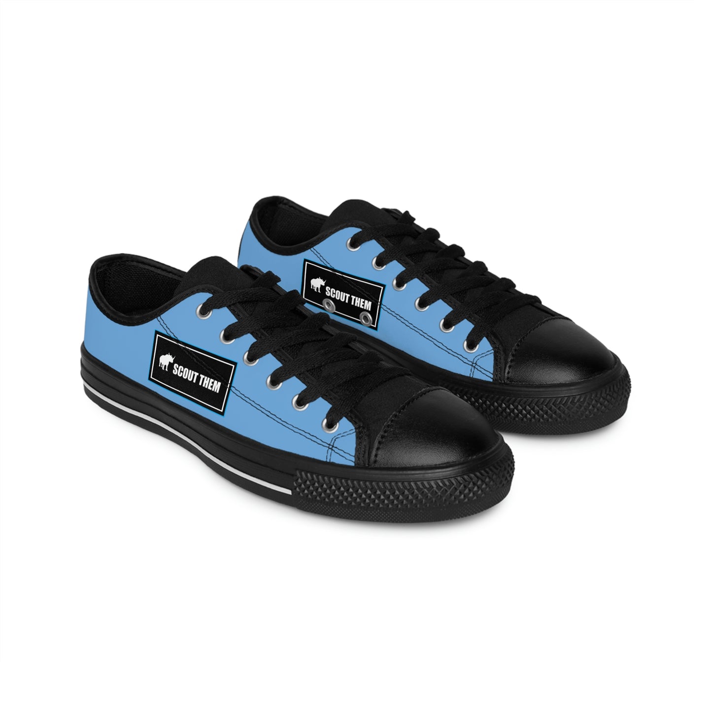 ScoutThem Shield blue border- Women's Sneakers- Light Blue and Black (ST-FGS-42-204W)