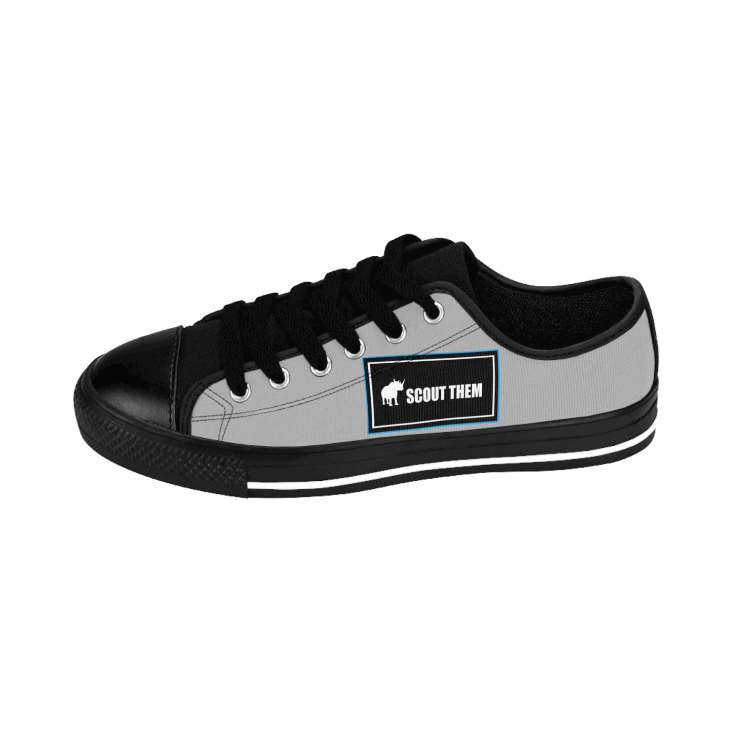 ScoutThem Shield blue border- Women's Sneakers- Light Grey and Black (ST-FGS-42-202W)