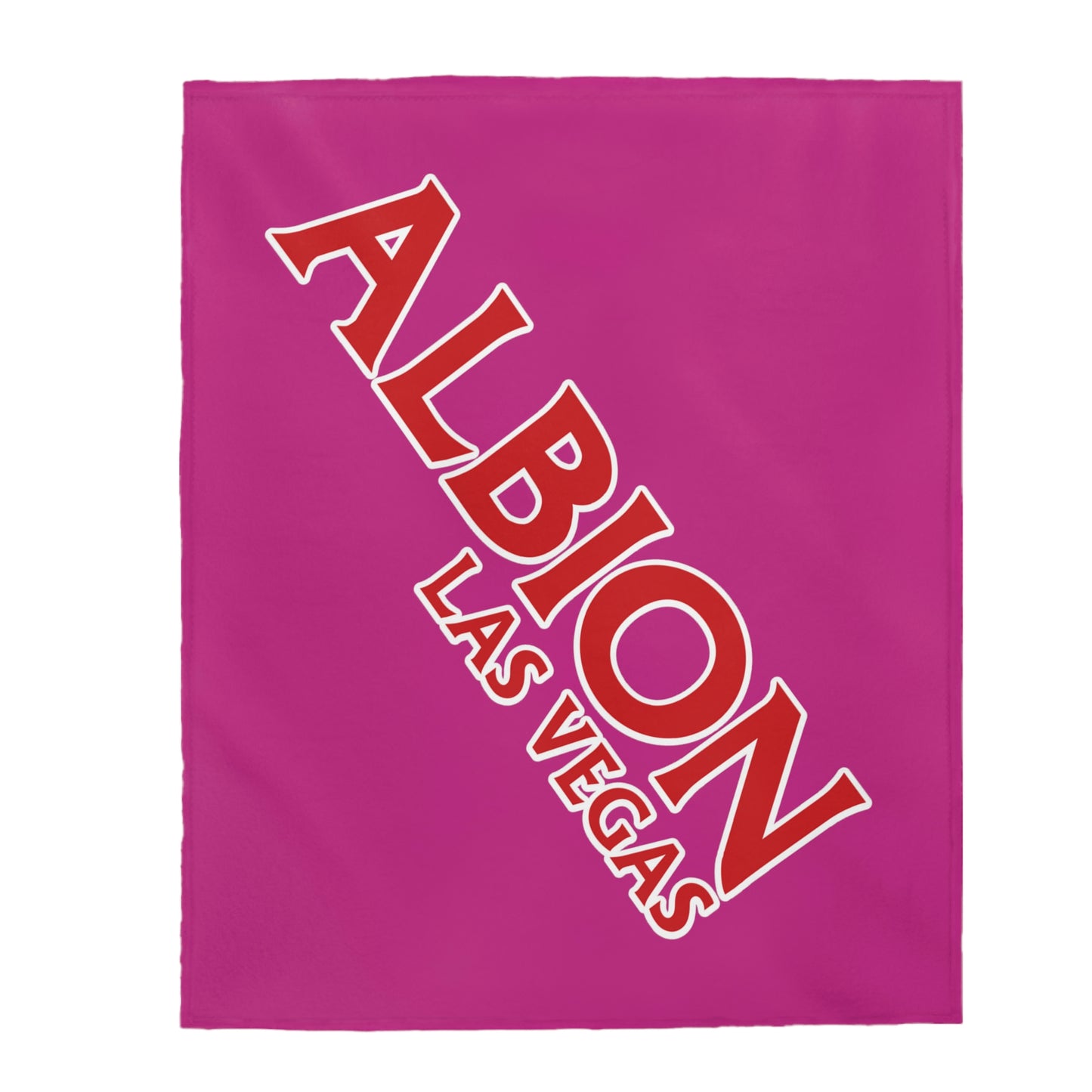 Albion LV Logo Lg angled- Velveteen Plush Blanket- PINK (ALB-LV-61-056U)