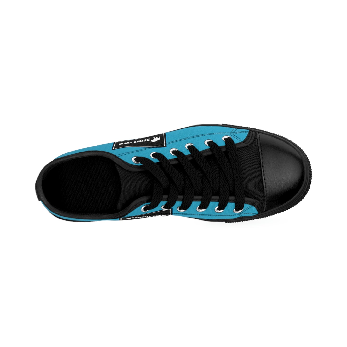 ScoutThem Shield blue border- Men's Sneakers- Turquoise and Black (ST-FGS-42-117M)