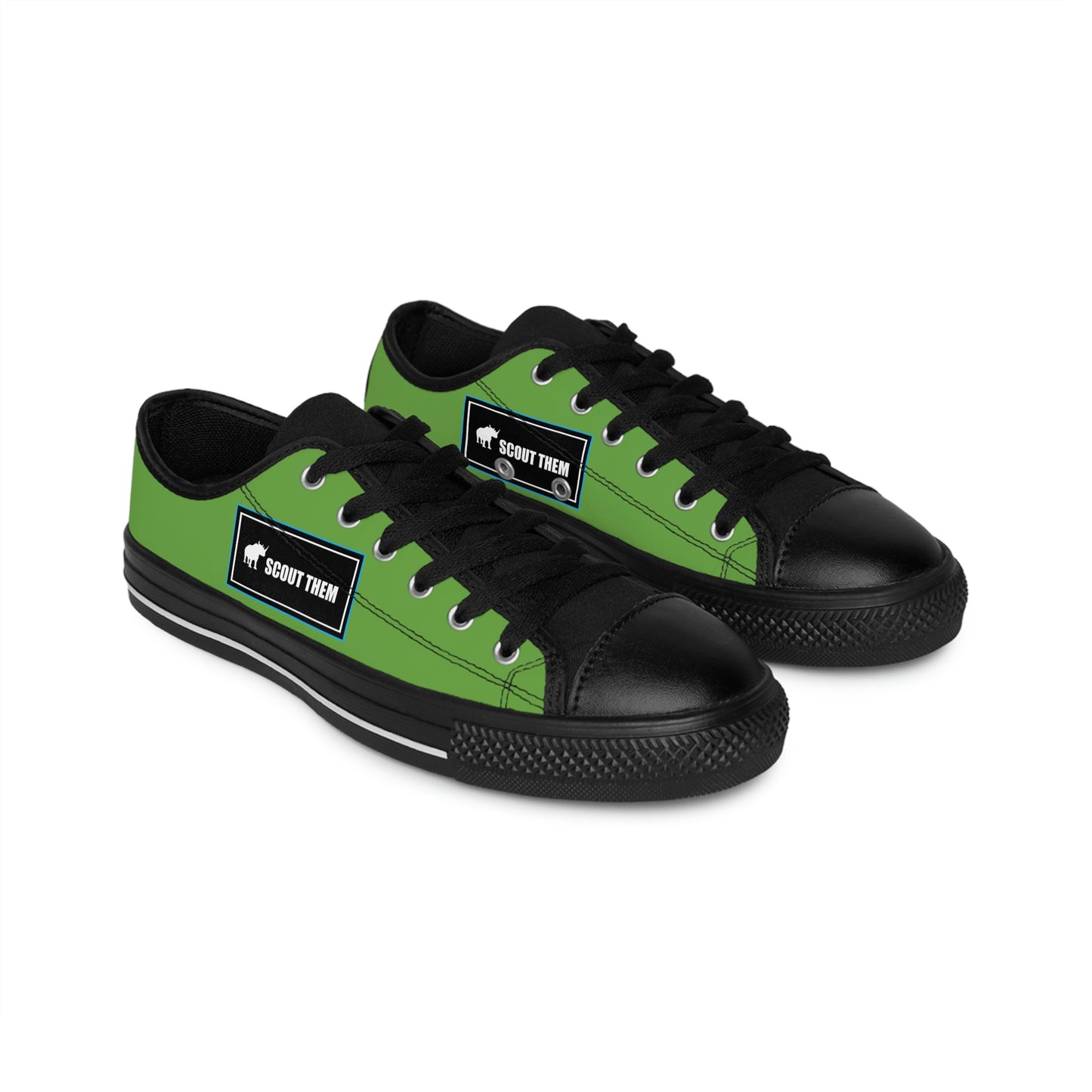 ScoutThem Shield blue border- Women's Sneakers- Green and Black (ST-FGS-42-215W)