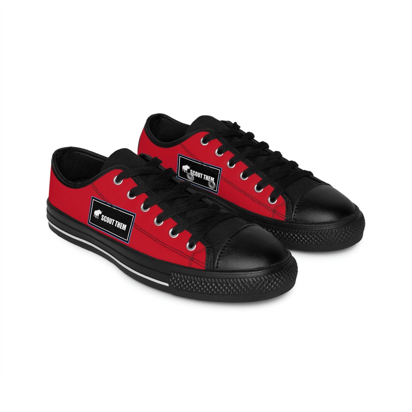 ScoutThem Shield blue border- Men's Sneakers- Dark Red and Black (ST-FGS-42-109M)