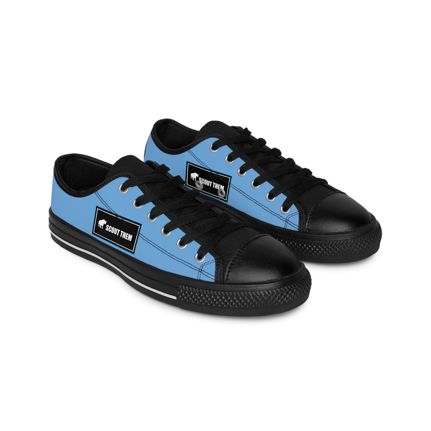 ScoutThem Shield blue border- Men's Sneakers- Light Blue and Black (ST-FGS-42-104M)