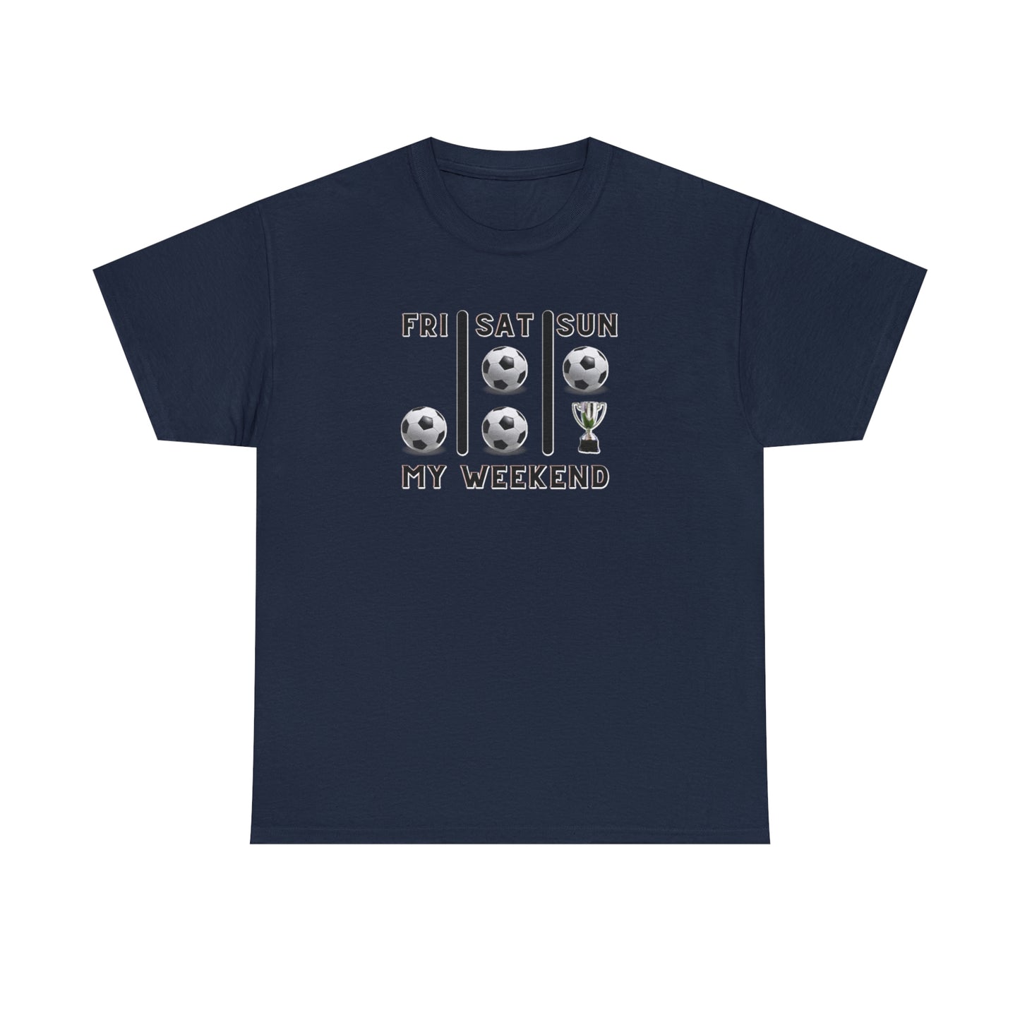 Soccer Trophy- My Weekend- Various Blue colors- Unisex Heavy Cotton Tee (ST-NCP-21-501U)