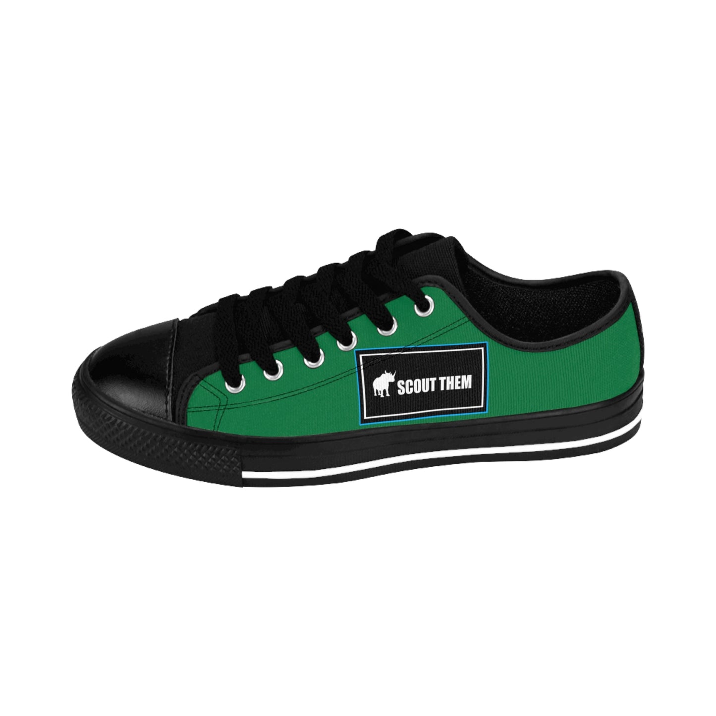 ScoutThem Shield blue border- Women's Sneakers- Dark Green and Black (ST-FGS-42-216W)
