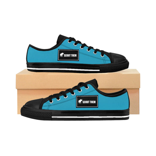 ScoutThem Shield blue border- Men's Sneakers- Turquoise and Black (ST-FGS-42-117M)