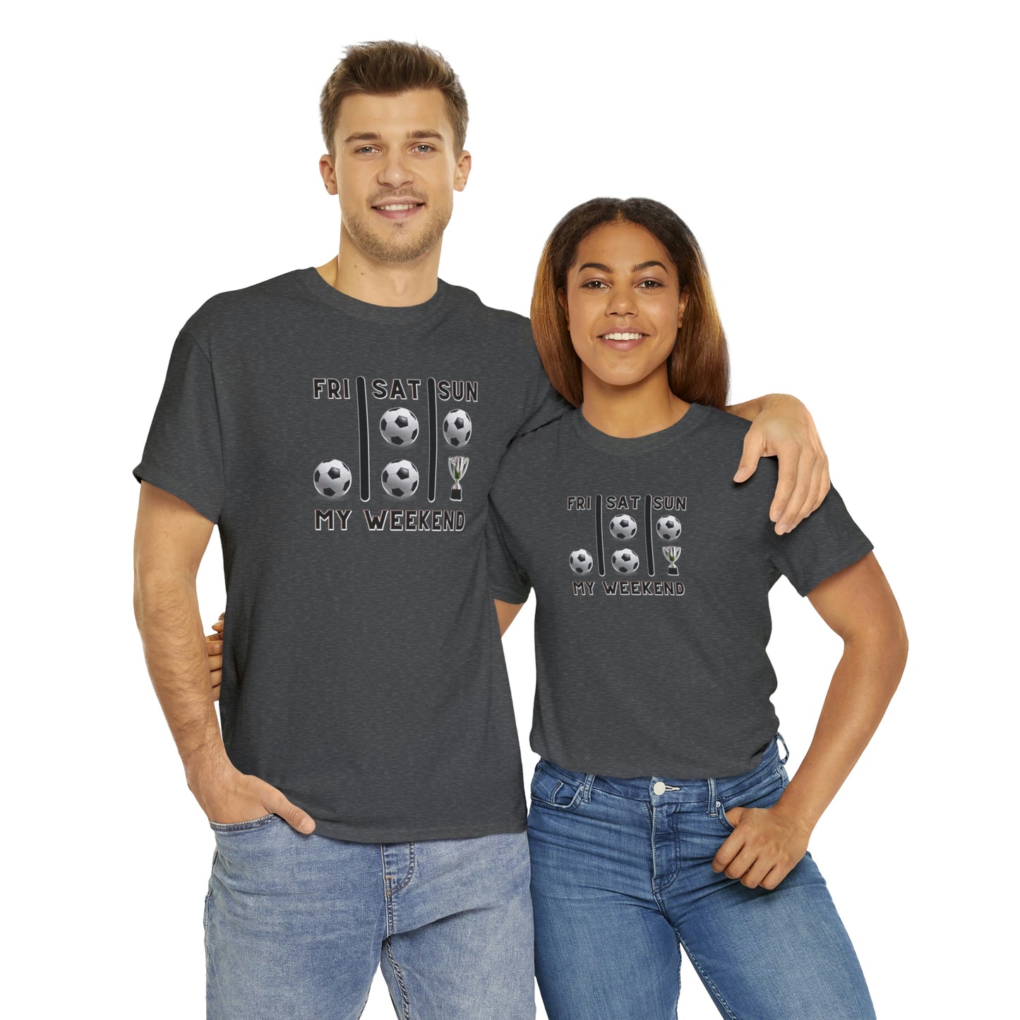 Soccer Trophy- My Weekend- Various Grey colors- Unisex Heavy Cotton Tee (ST-NCP-21-504U)