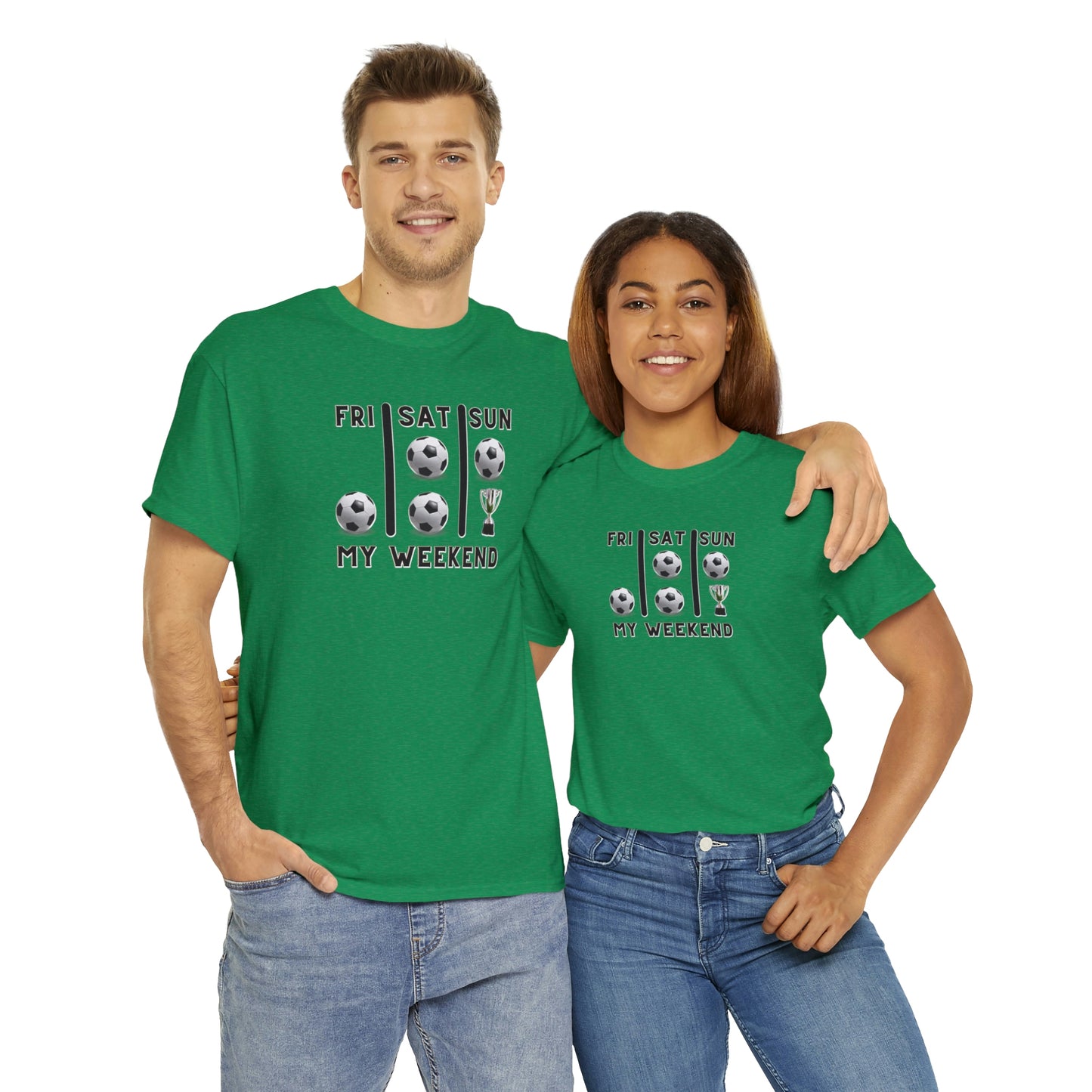Soccer Trophy- My Weekend- Various Green colors- Unisex Heavy Cotton Tee (ST-NCP-21-503U)