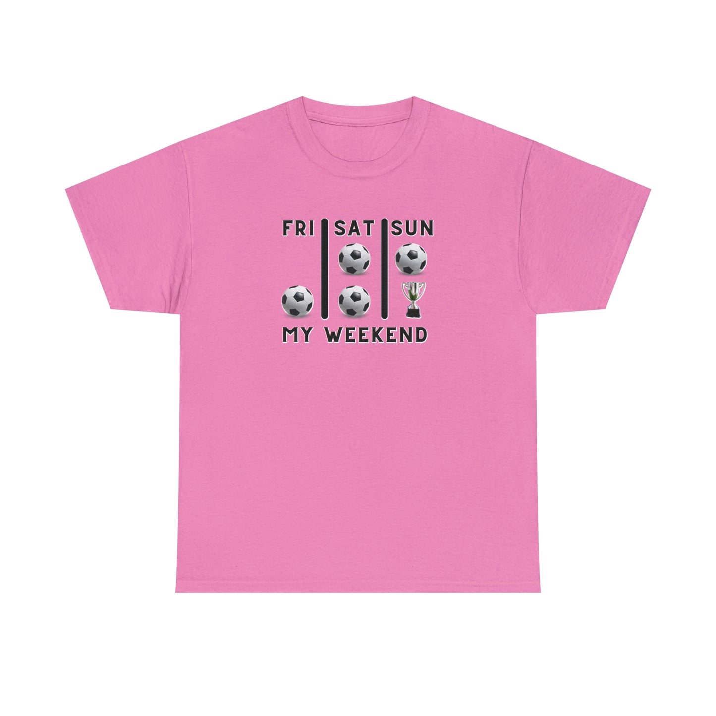 Soccer Trophy- My Weekend- Various Red colors- Unisex Heavy Cotton Tee (ST-NCP-21-502U)