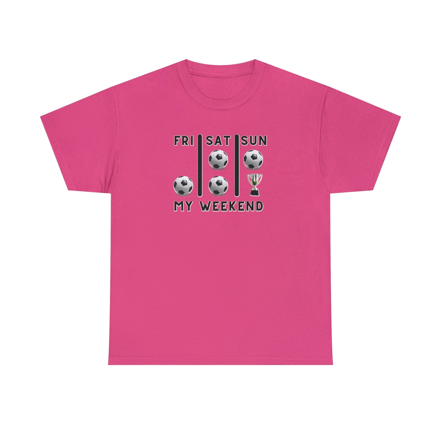 Soccer Trophy- My Weekend- Various Red colors- Unisex Heavy Cotton Tee (ST-NCP-21-502U)