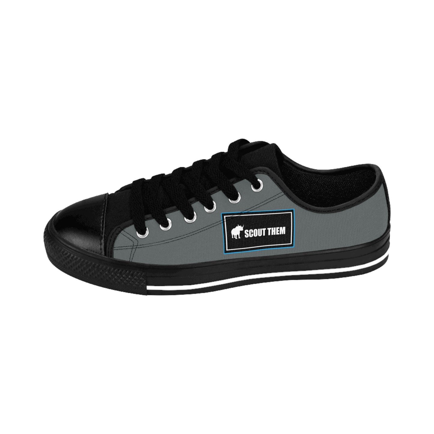 ScoutThem Shield blue border- Men's Sneakers- Dark Grey and Black (ST-FGS-42-120M)