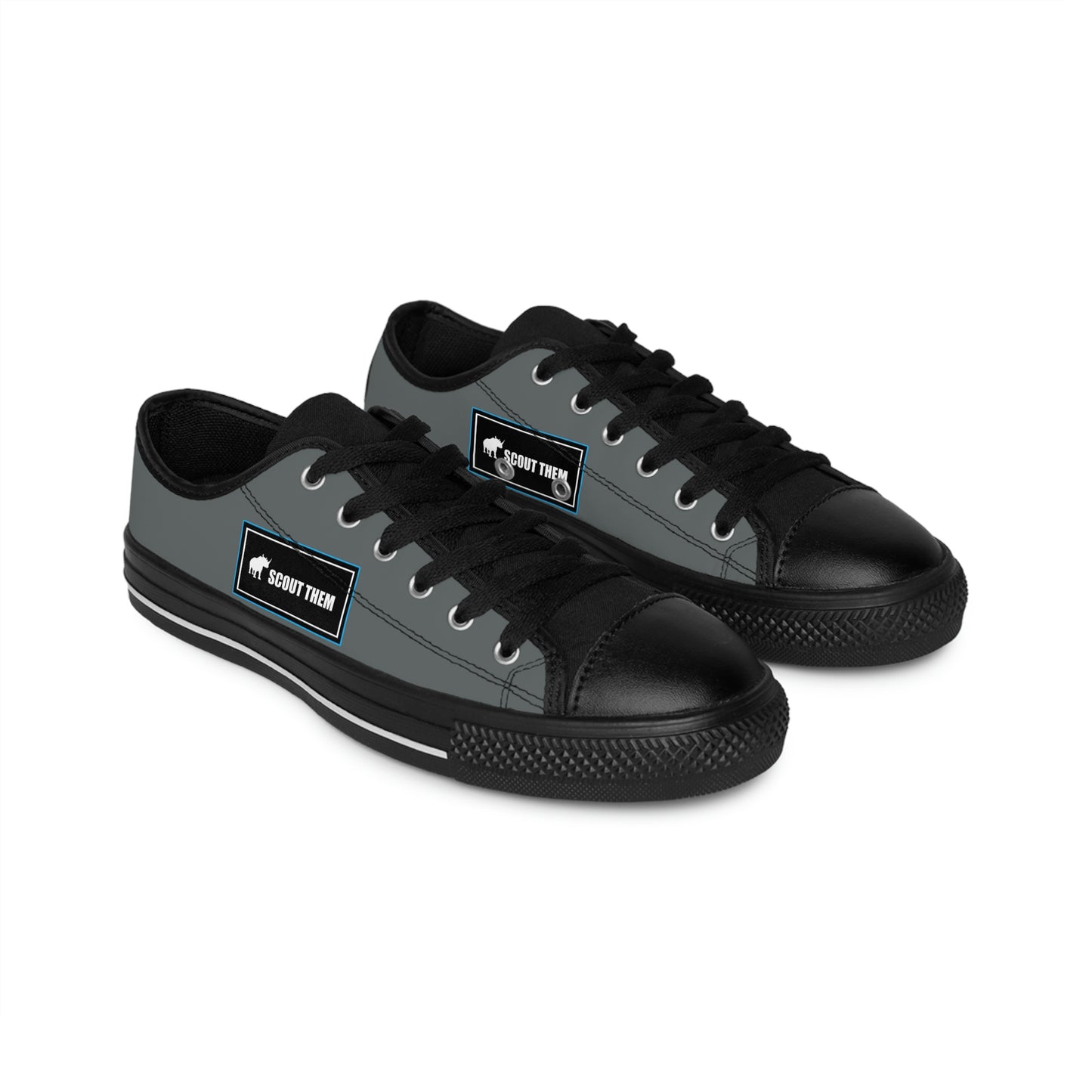 ScoutThem Shield blue border- Men's Sneakers- Dark Grey and Black (ST-FGS-42-120M)