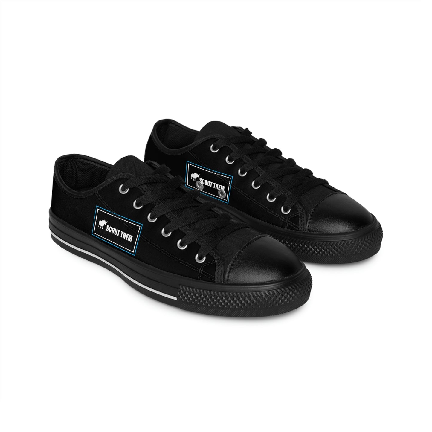 ScoutThem Shield blue border- Men's Sneakers- Black (ST-FGS-42-101M)