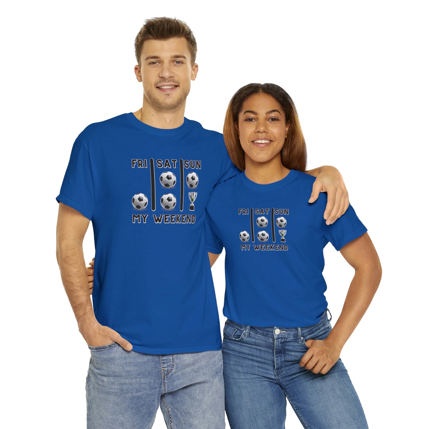 Soccer Trophy- My Weekend- Various Blue colors- Unisex Heavy Cotton Tee (ST-NCP-21-501U)