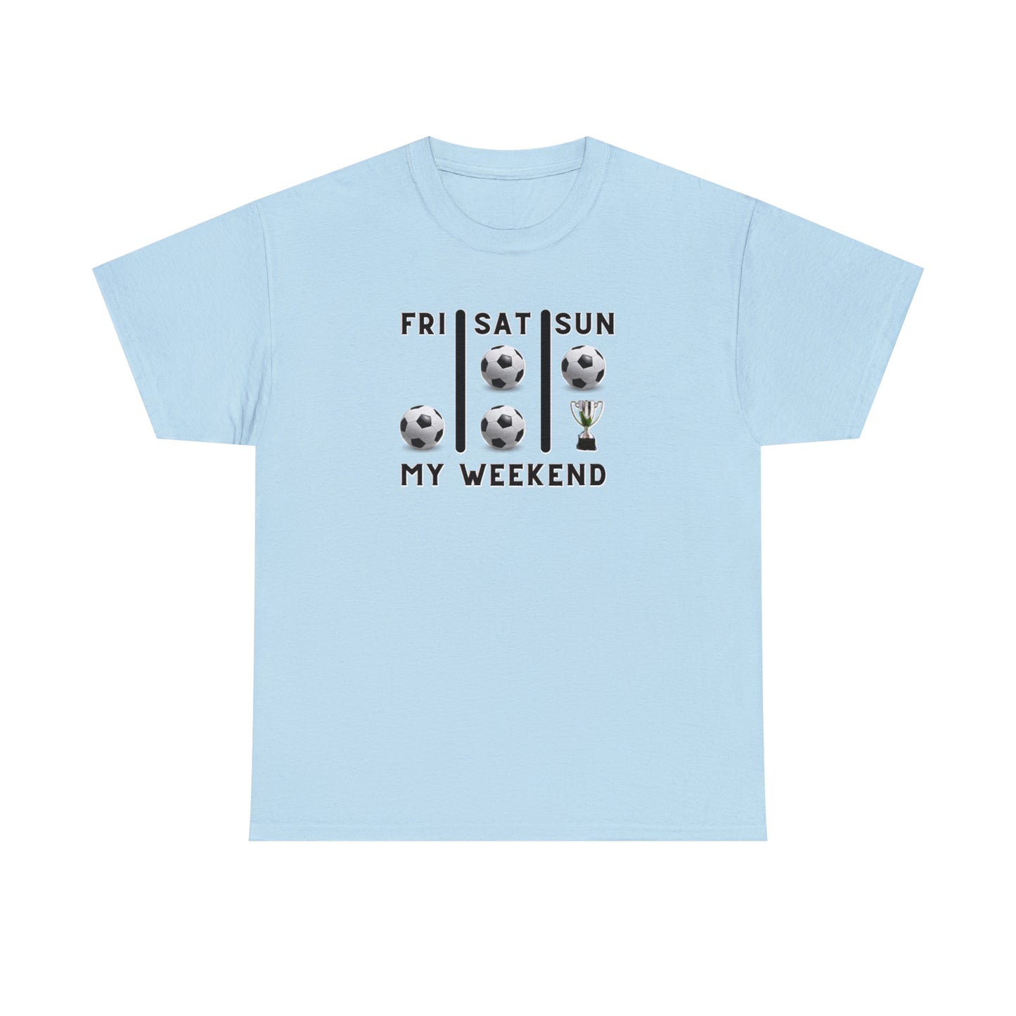 Soccer Trophy- My Weekend- Various Blue colors- Unisex Heavy Cotton Tee (ST-NCP-21-501U)