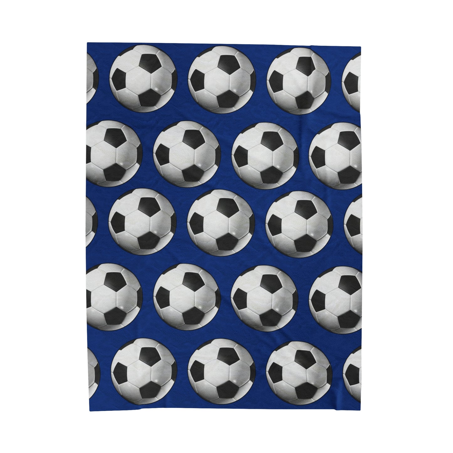 Soccer ball print- Velveteen Plush Blanket- DARK BLUE (ST-NCP-61-126U)