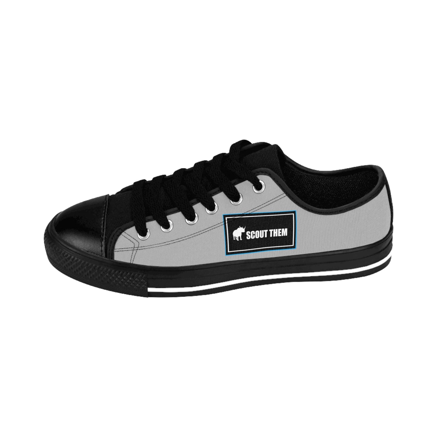 ScoutThem Shield blue border- Men's Sneakers- Light Grey and Black (ST-FGS-42-102M)