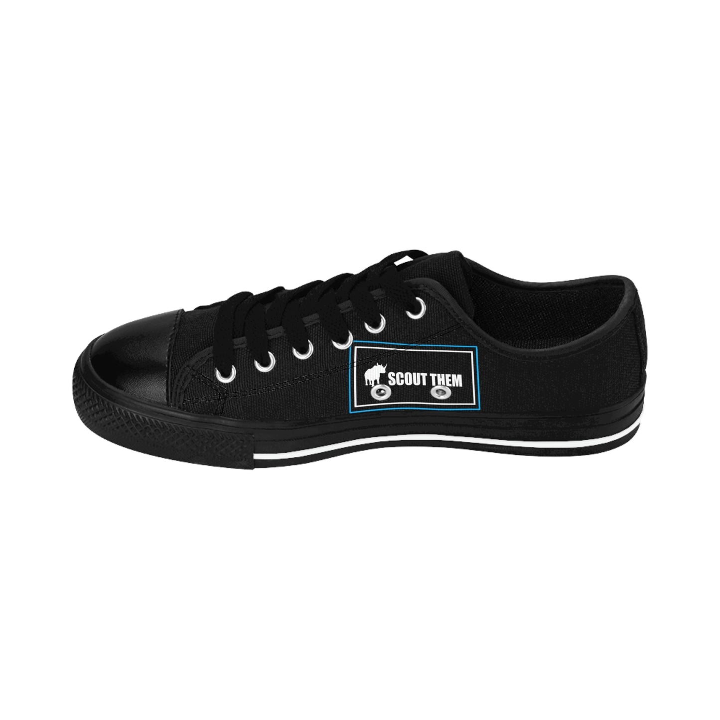 ScoutThem Shield blue border- Women's Sneakers- Black (ST-FGS-42-201W)