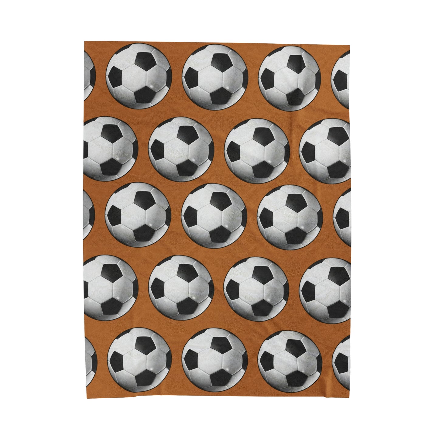 Soccer ball print- Velveteen Plush Blanket- LIGHT BROWN (ST-NCP-61-132U)