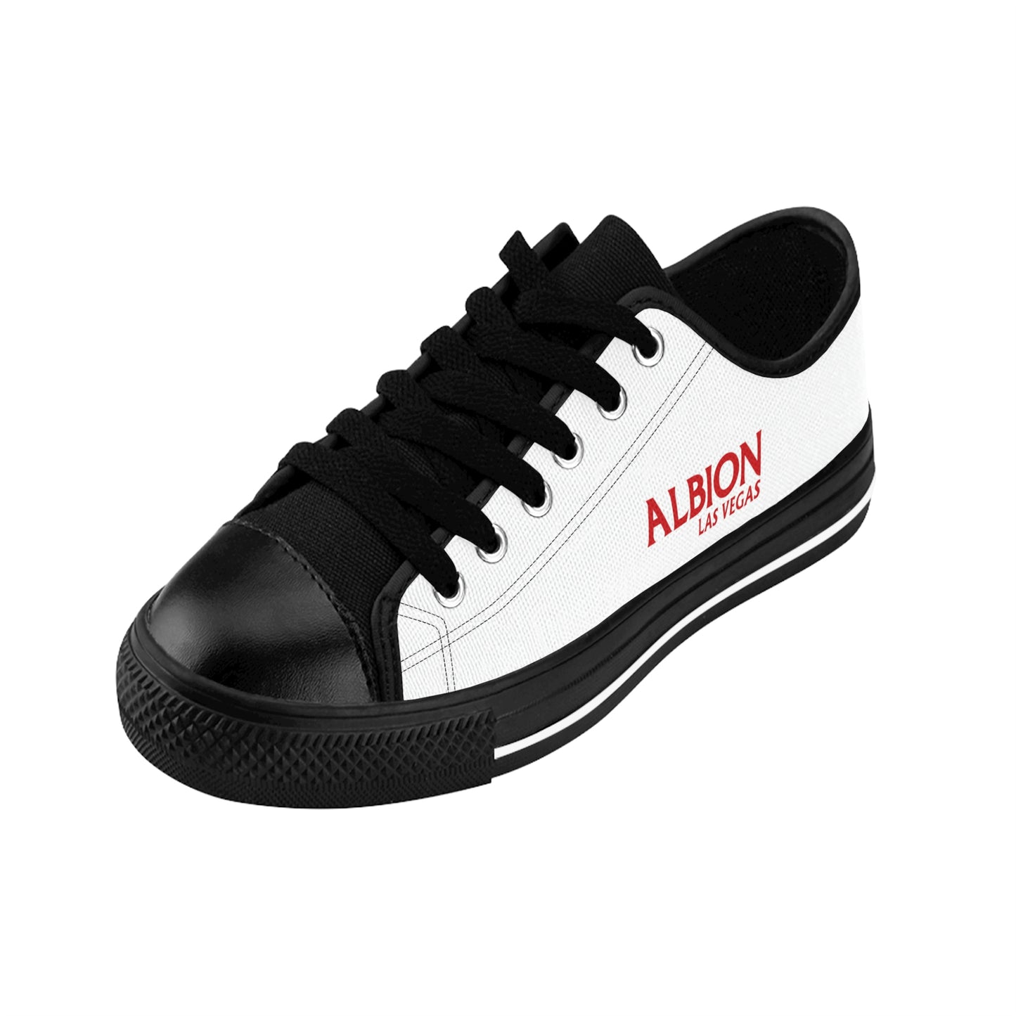 Albion LV Logo- Men's Sneakers- White and Black (ALB-LV-42-130M)