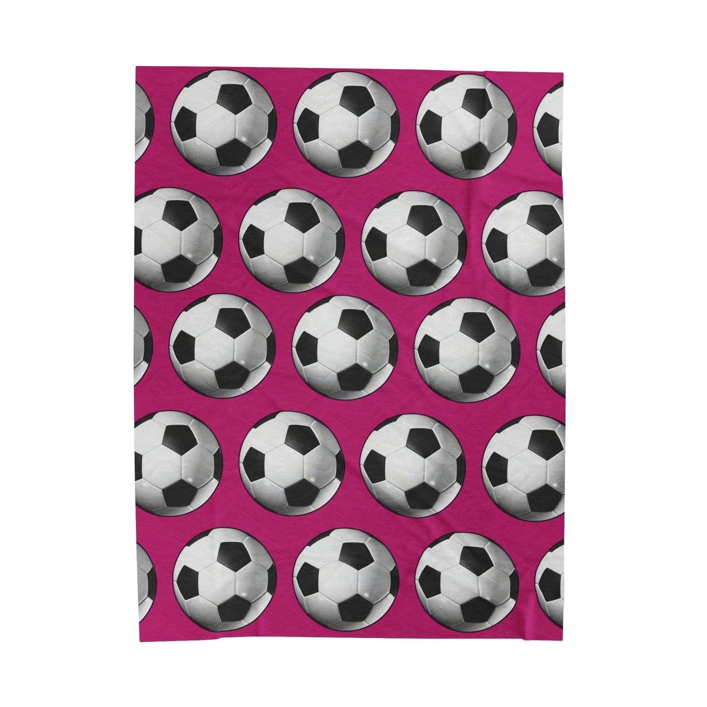 Soccer ball print- Velveteen Plush Blanket- PINK (ST-NCP-61-127U)