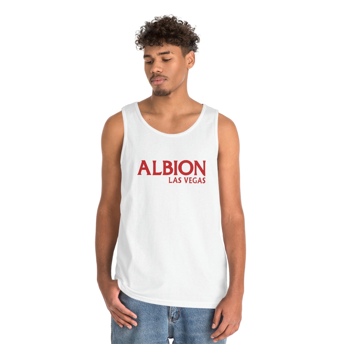 Albion LV Logo Lg- Unisex Heavy Cotton Tank Top (ALB-LV-21-315U)