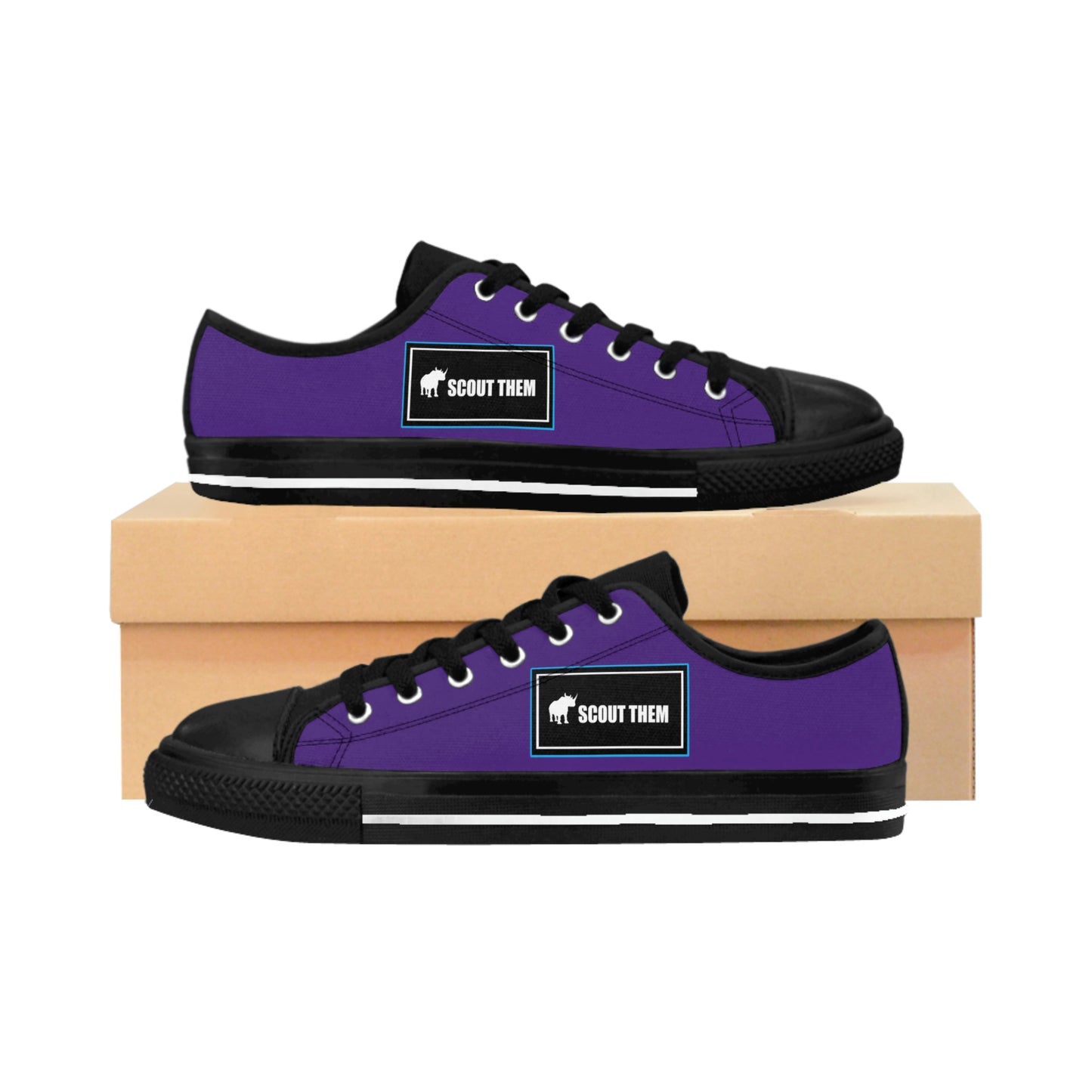 ScoutThem Shield blue border- Men's Sneakers- Purple and Black (ST-FGS-42-119M)