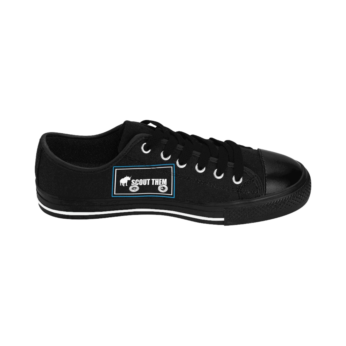 ScoutThem Shield blue border- Women's Sneakers- Black (ST-FGS-42-201W)