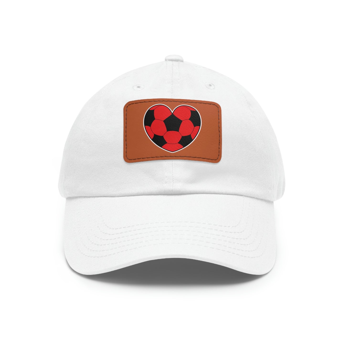 Soccer Ball Heart red- Dad Hat with Leather Patch (ST-NCP-11-034U)
