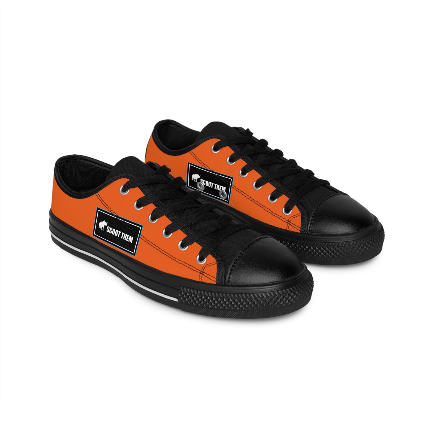 ScoutThem Shield blue border- Men's Sneakers- Orange and Black (ST-FGS-42-113M)