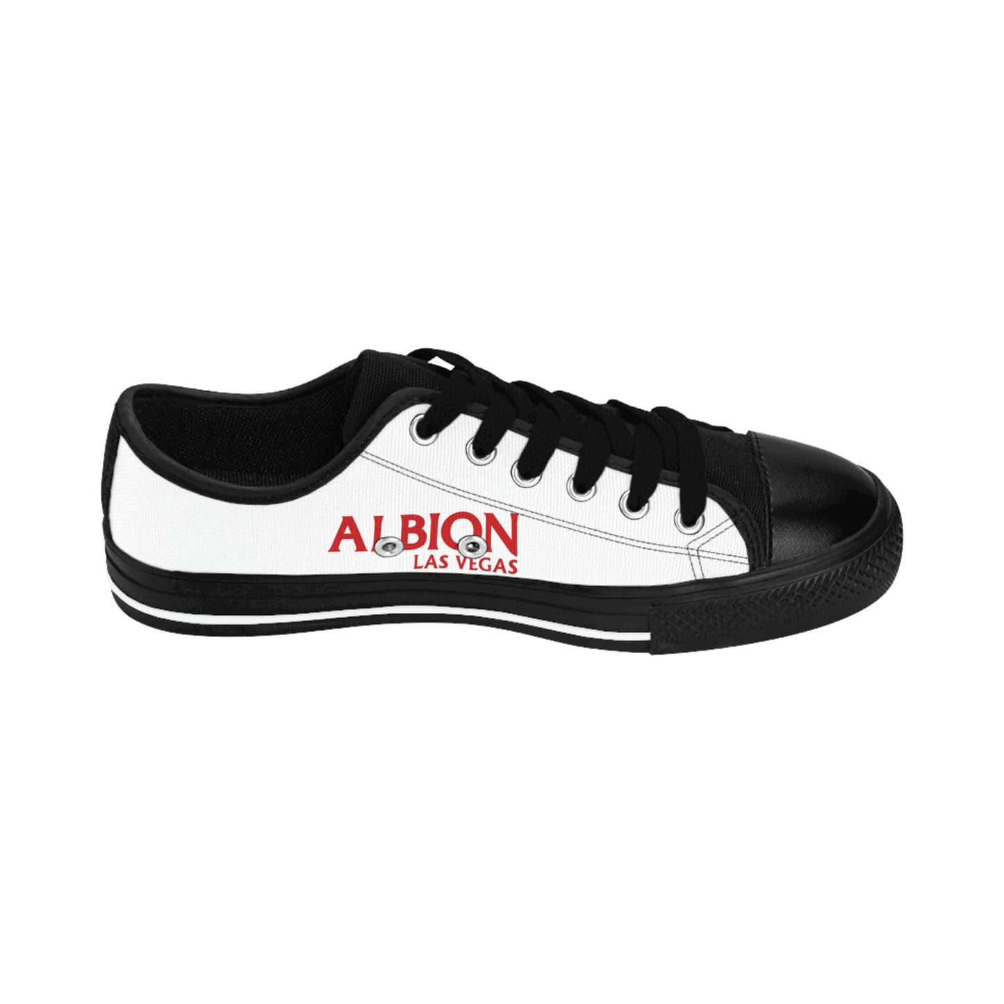 Albion LV Logo- Women's Sneakers- White and Black (ALB-LV-42-210W)