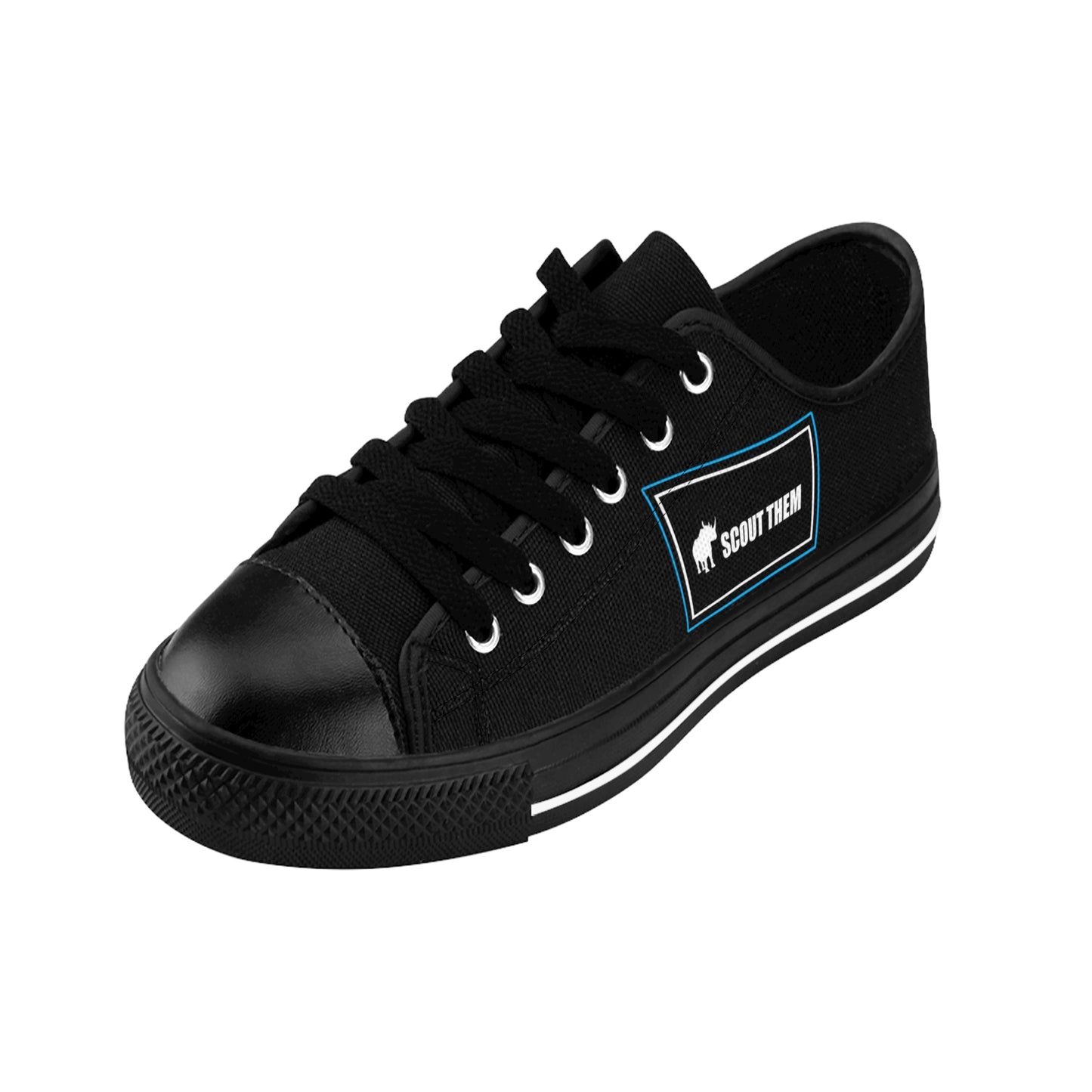 ScoutThem Shield blue border- Women's Sneakers- Black (ST-FGS-42-201W)