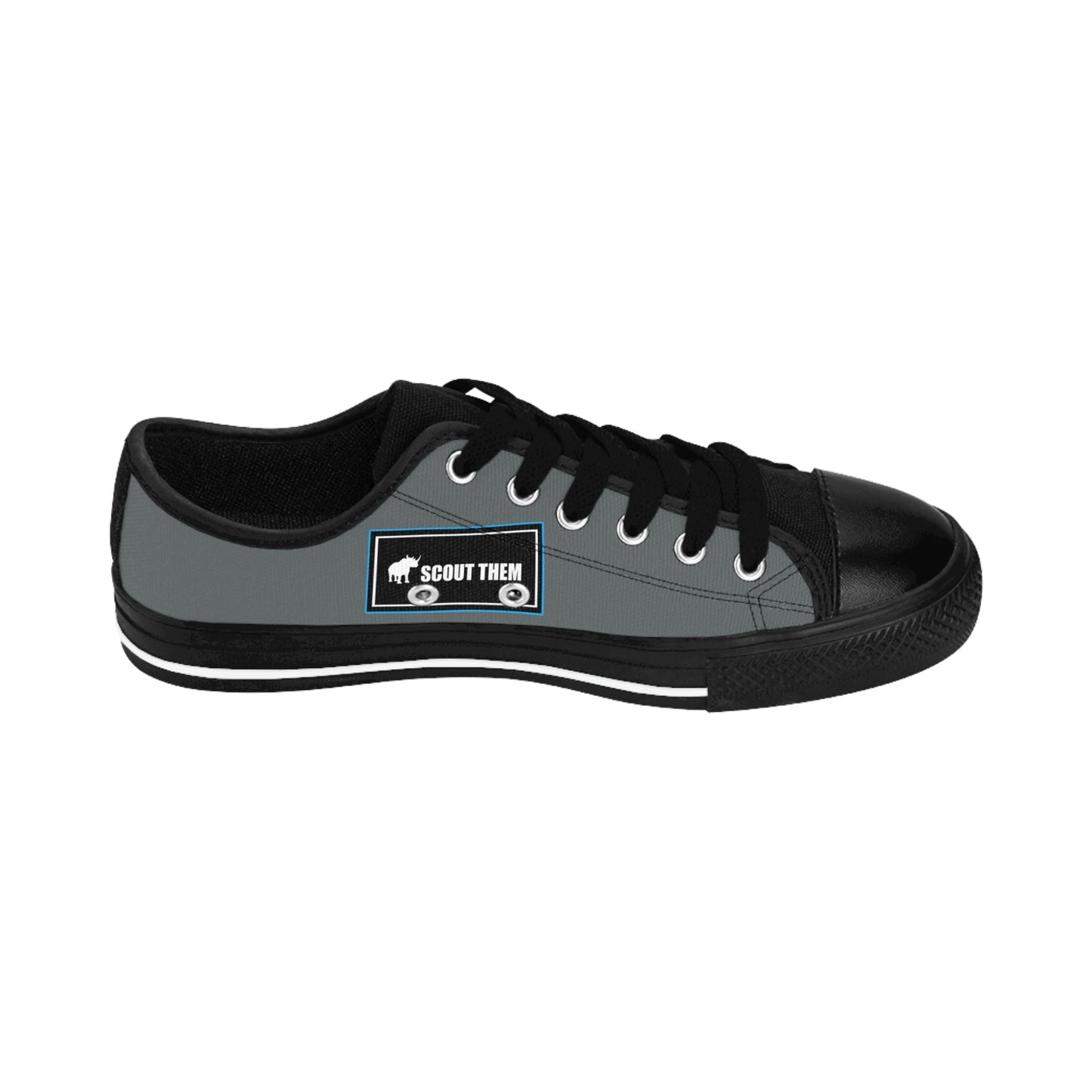 ScoutThem Shield blue border- Men's Sneakers- Dark Grey and Black (ST-FGS-42-120M)