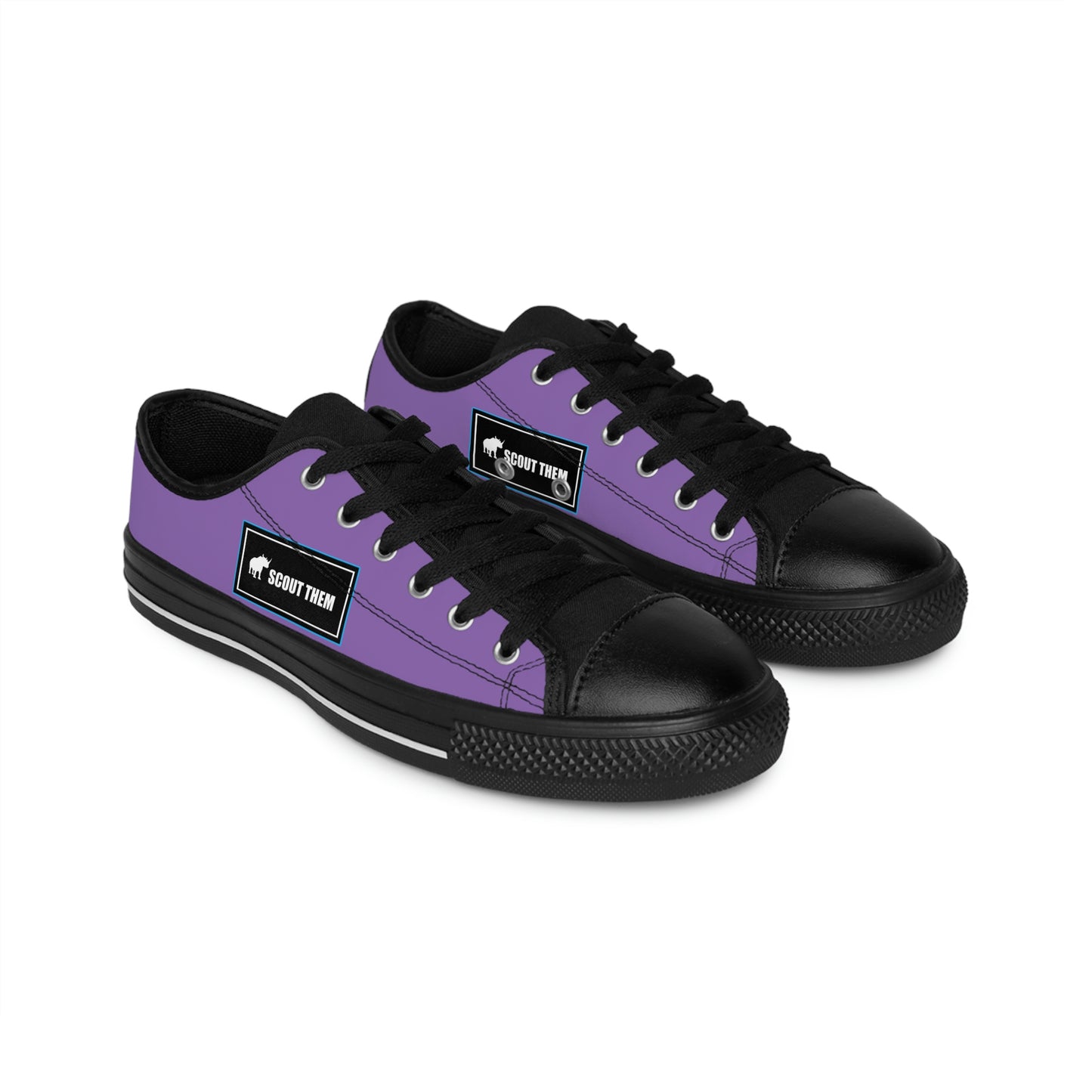 ScoutThem Shield blue border- Men's Sneakers- Light Purple and Black (ST-FGS-42-118M)
