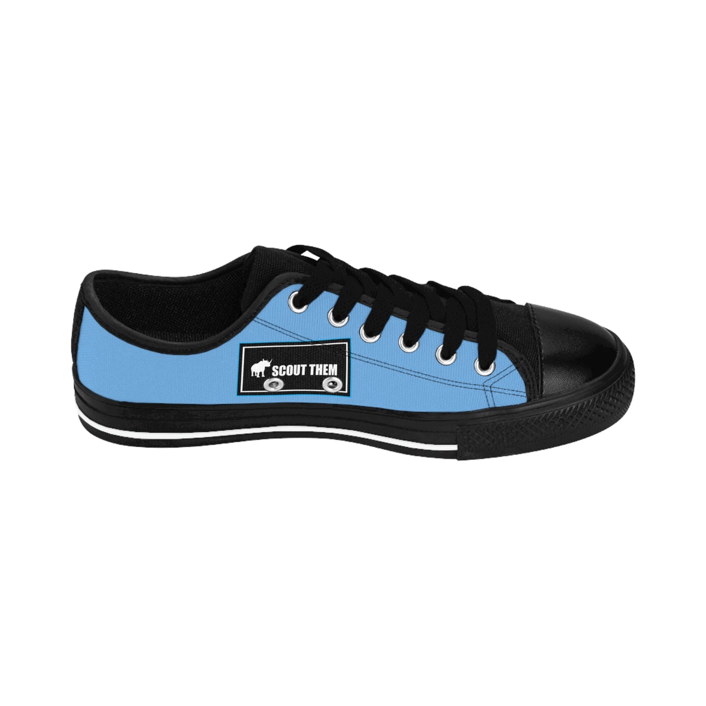 ScoutThem Shield blue border- Men's Sneakers- Light Blue and Black (ST-FGS-42-104M)