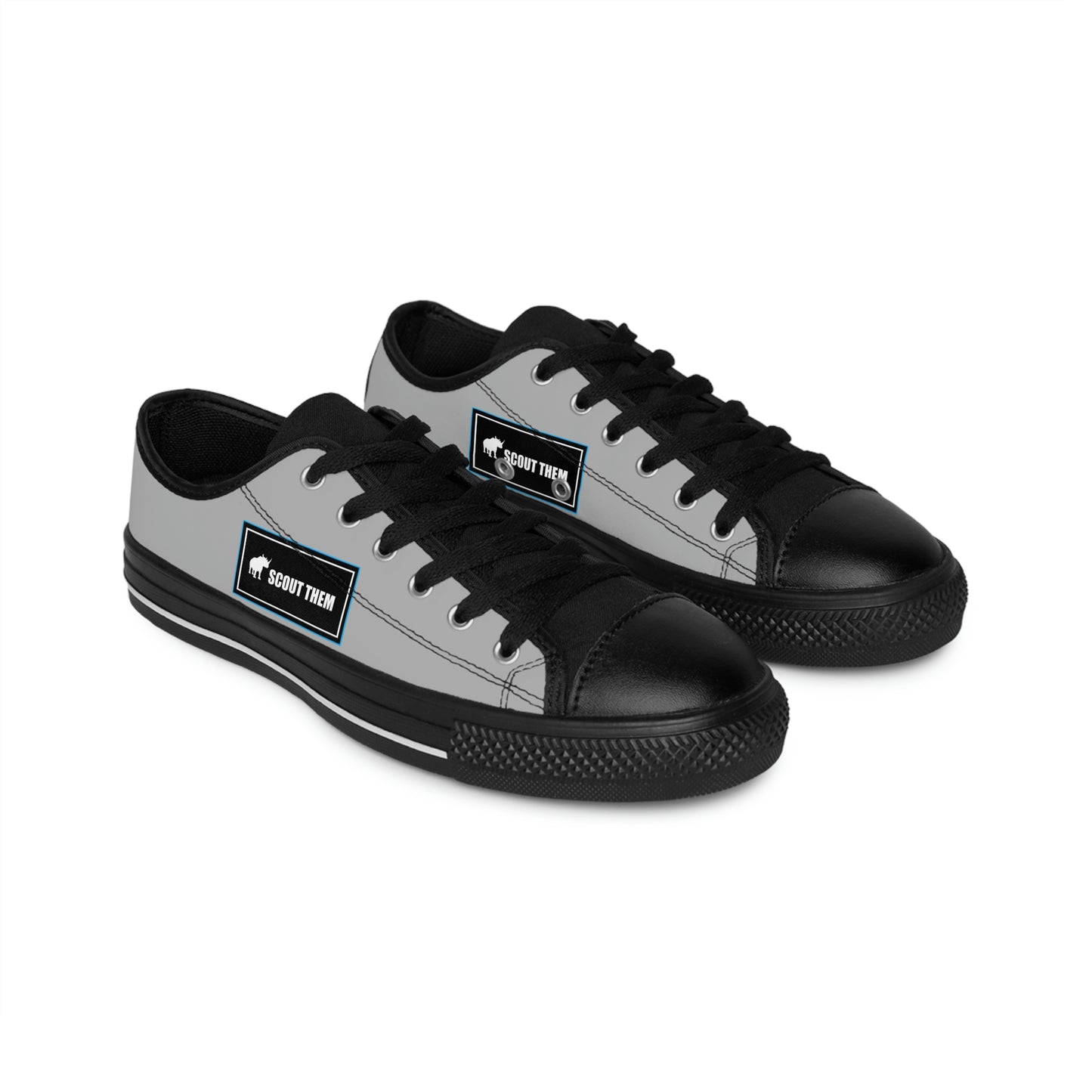 ScoutThem Shield blue border- Men's Sneakers- Light Grey and Black (ST-FGS-42-102M)