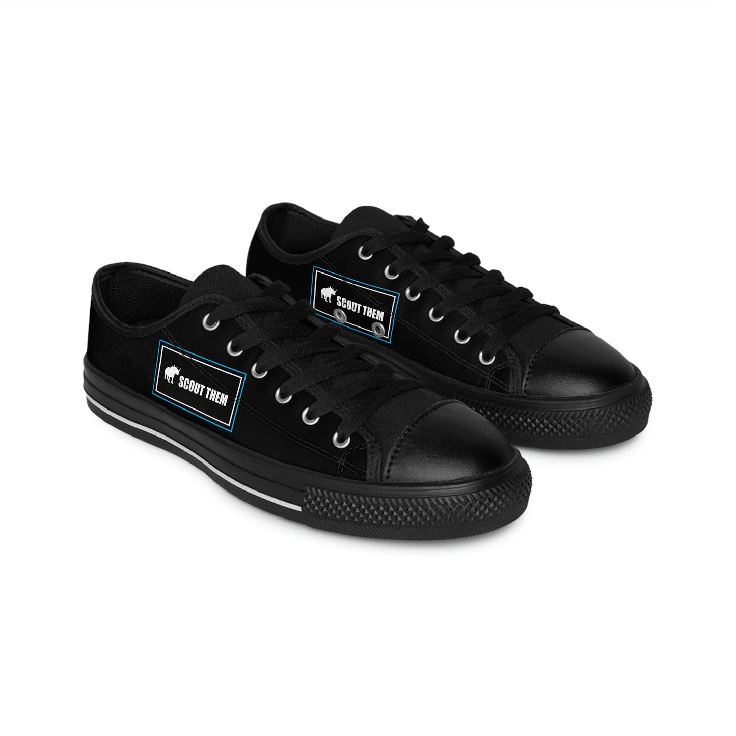 ScoutThem Shield blue border- Women's Sneakers- Black (ST-FGS-42-201W)