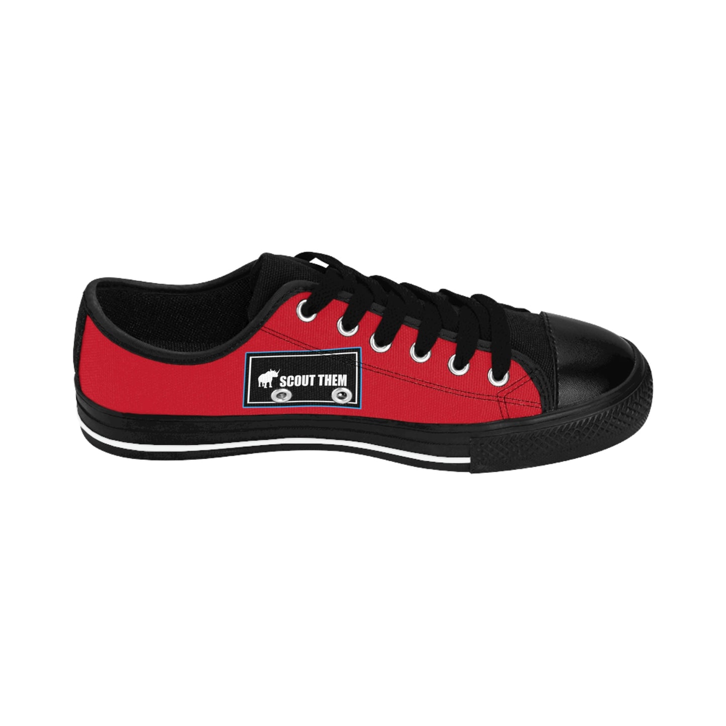 ScoutThem Shield blue border- Men's Sneakers- Dark Red and Black (ST-FGS-42-109M)