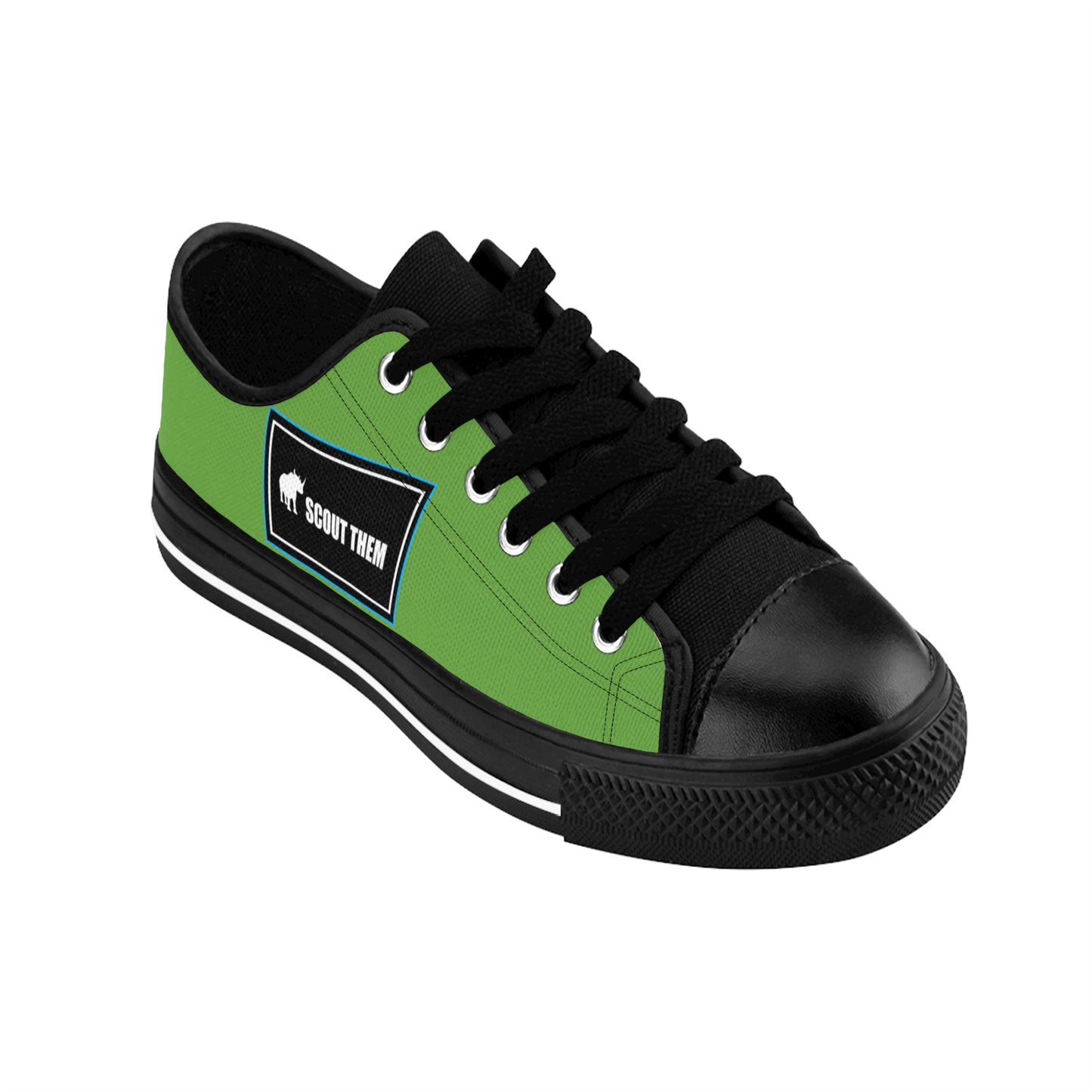 ScoutThem Shield blue border- Women's Sneakers- Green and Black (ST-FGS-42-215W)