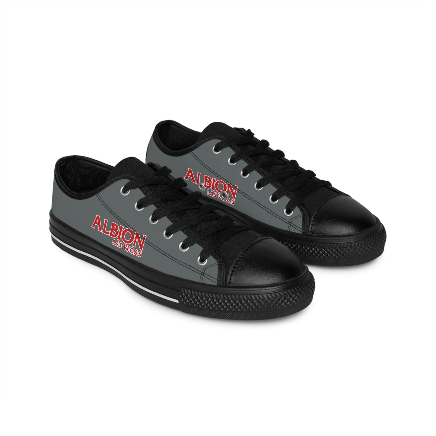 Albion LV Logo- Women's Sneakers- Dark Grey and Black (ALB-LV-42-218W)