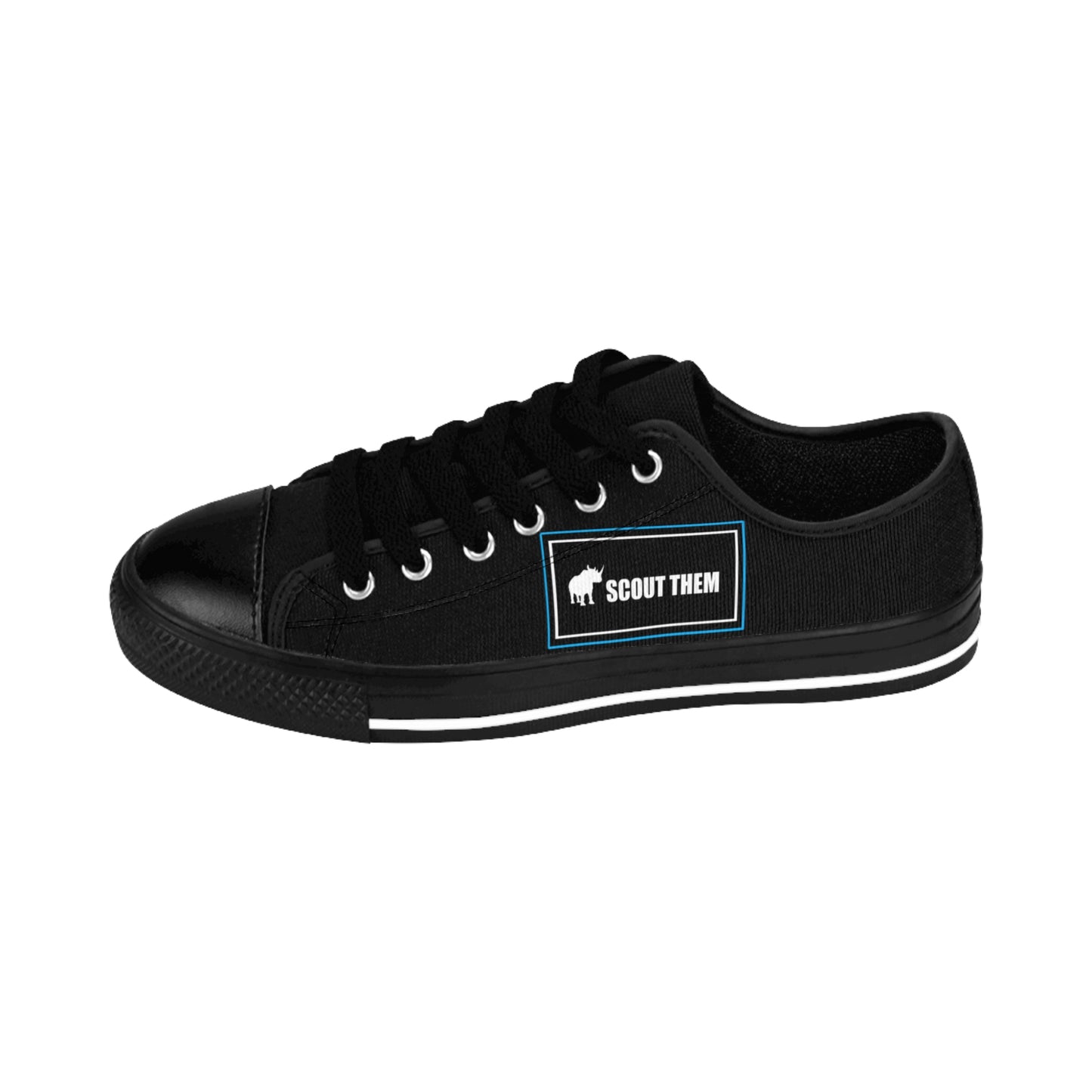 ScoutThem Shield blue border- Women's Sneakers- Black (ST-FGS-42-201W)