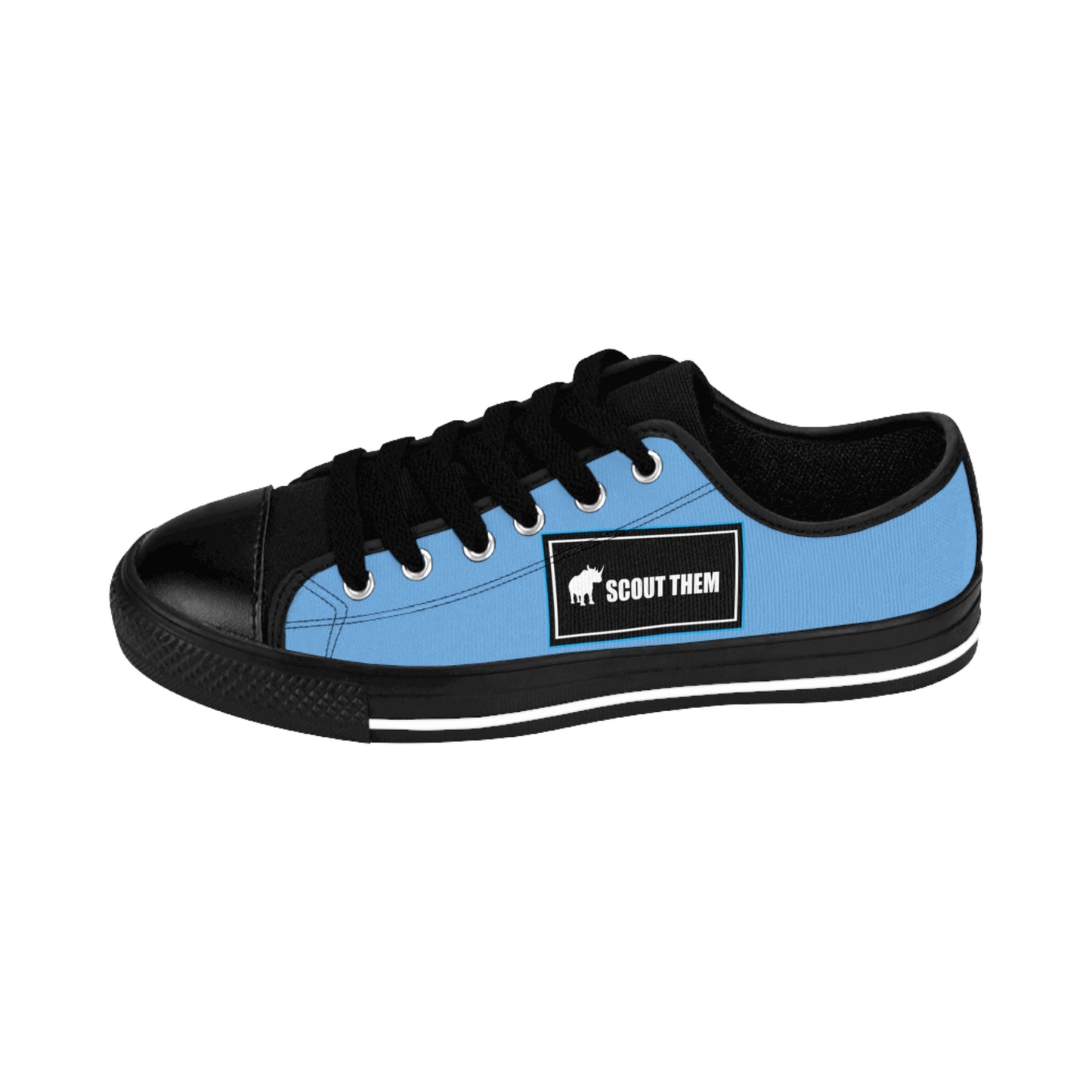ScoutThem Shield blue border- Women's Sneakers- Light Blue and Black (ST-FGS-42-204W)