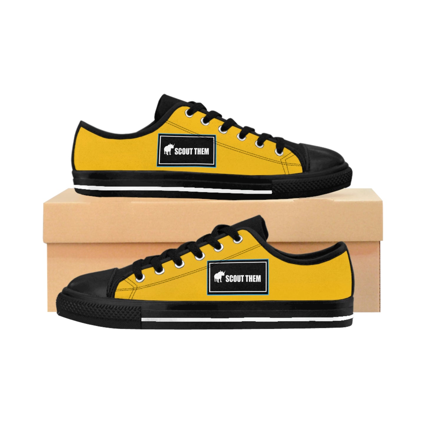 ScoutThem Shield blue border- Men's Sneakers- Yellow and Black (ST-FGS-42-114M)