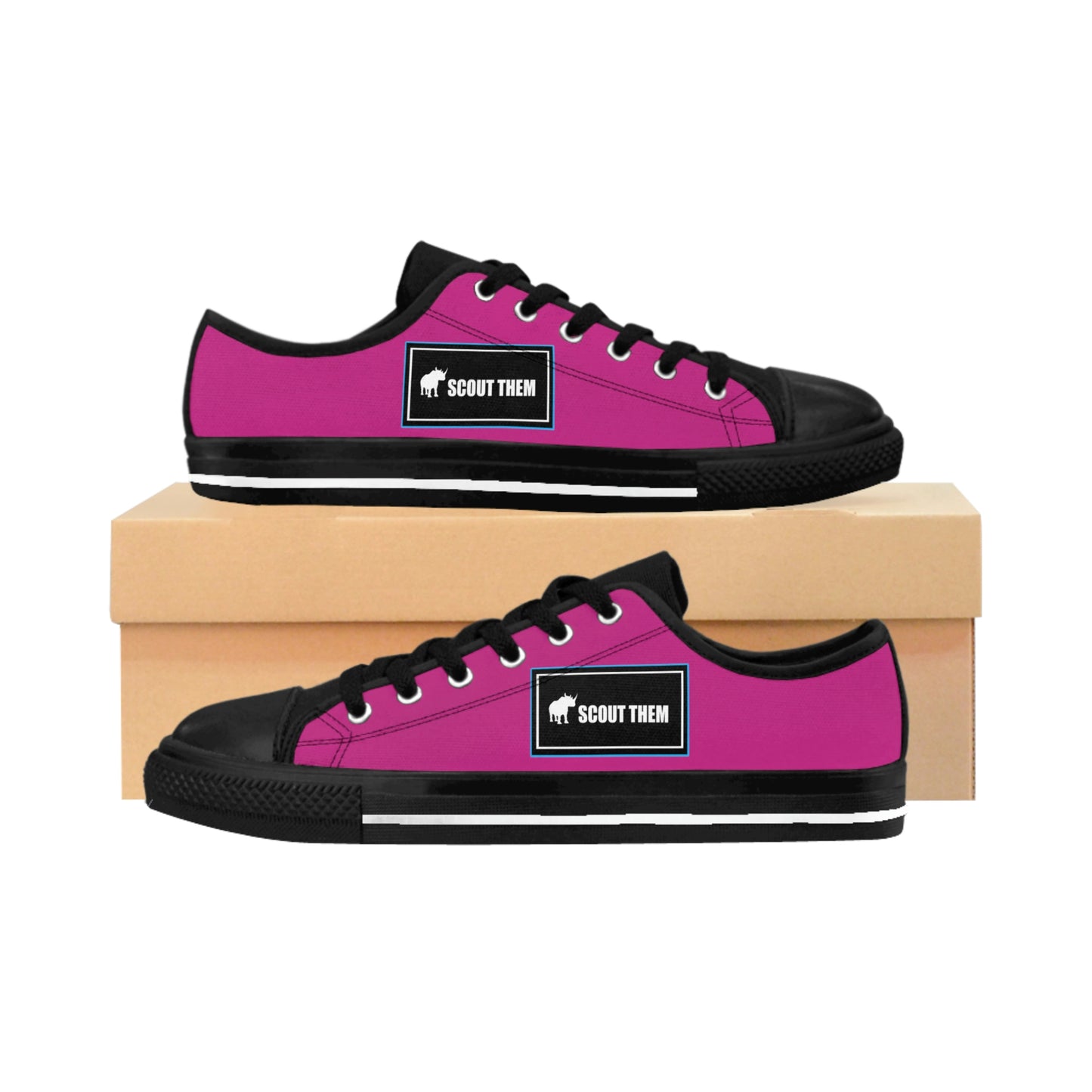 ScoutThem Shield blue border- Men's Sneakers- Pink and Black (ST-FGS-42-106M)