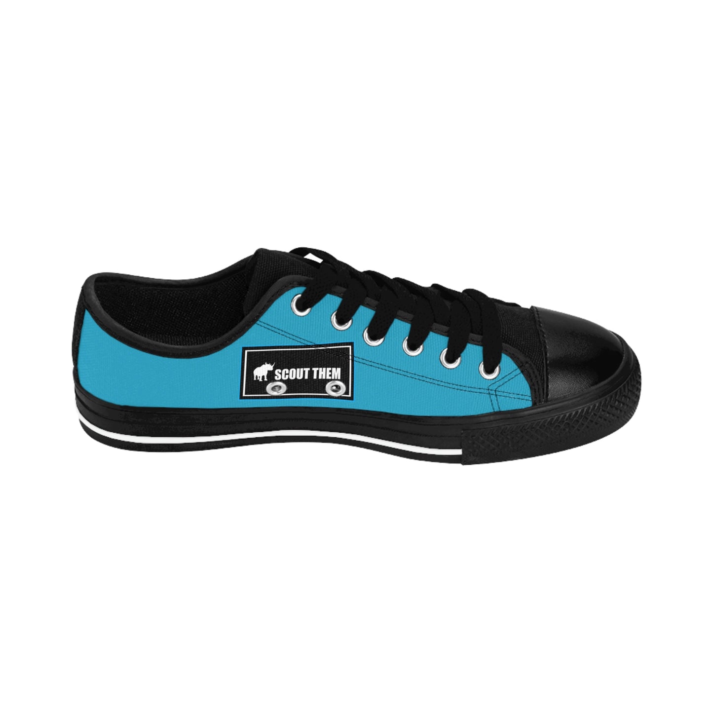 ScoutThem Shield blue border- Men's Sneakers- Turquoise and Black (ST-FGS-42-117M)