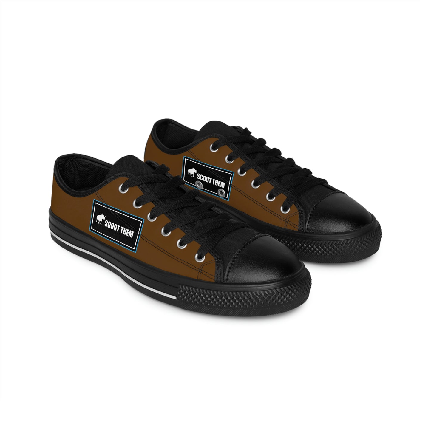 ScoutThem Shield blue border- Women's Sneakers- Brown and Black (ST-FGS-42-210W)