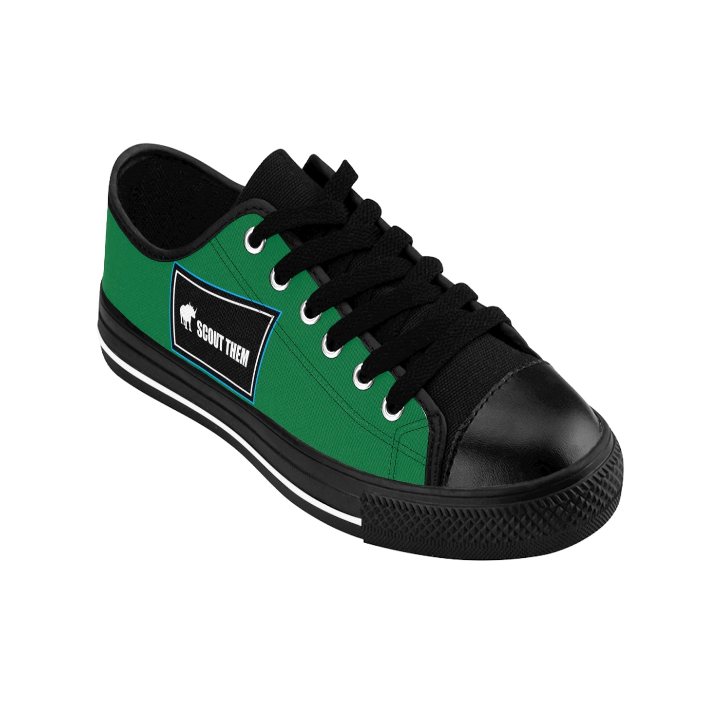 ScoutThem Shield blue border- Women's Sneakers- Dark Green and Black (ST-FGS-42-216W)
