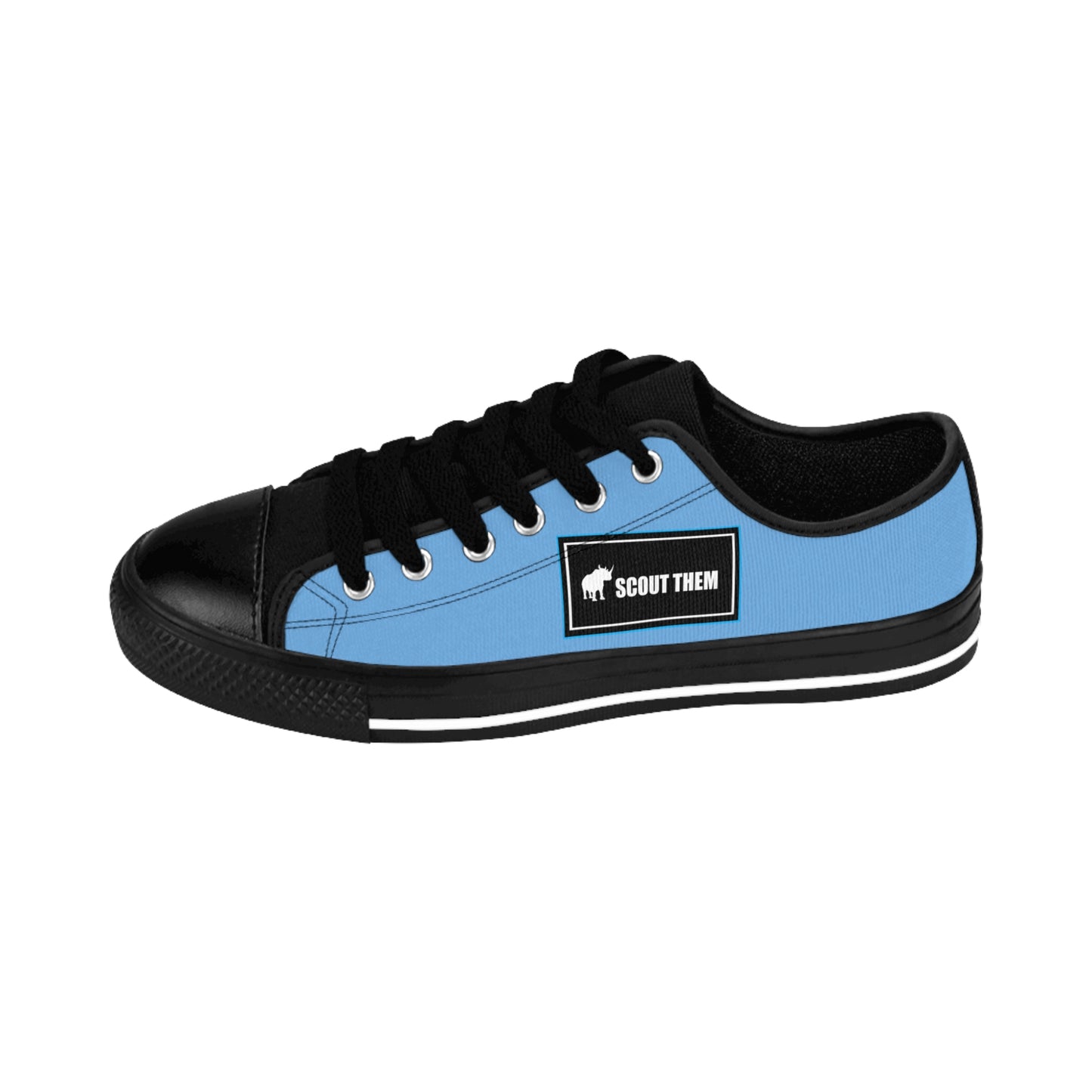 ScoutThem Shield blue border- Men's Sneakers- Light Blue and Black (ST-FGS-42-104M)