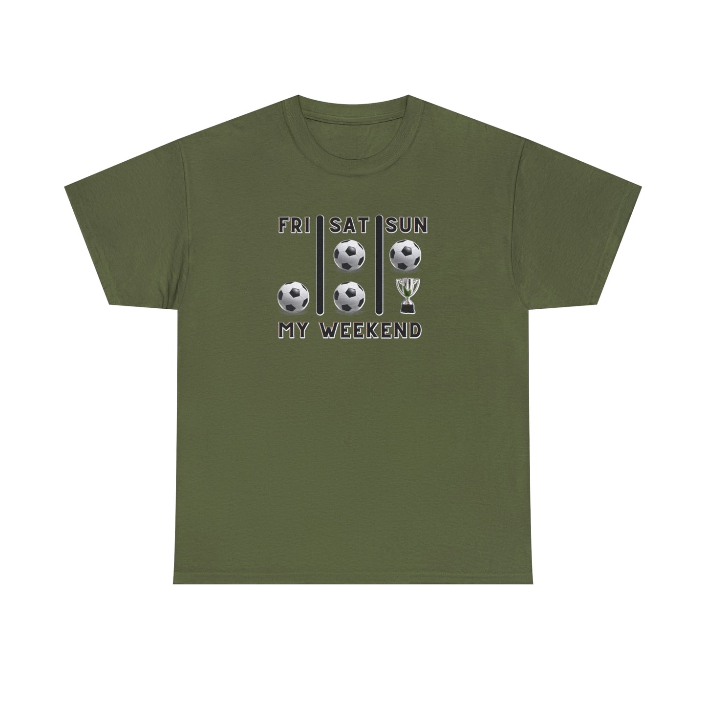 Soccer Trophy- My Weekend- Various Green colors- Unisex Heavy Cotton Tee (ST-NCP-21-503U)
